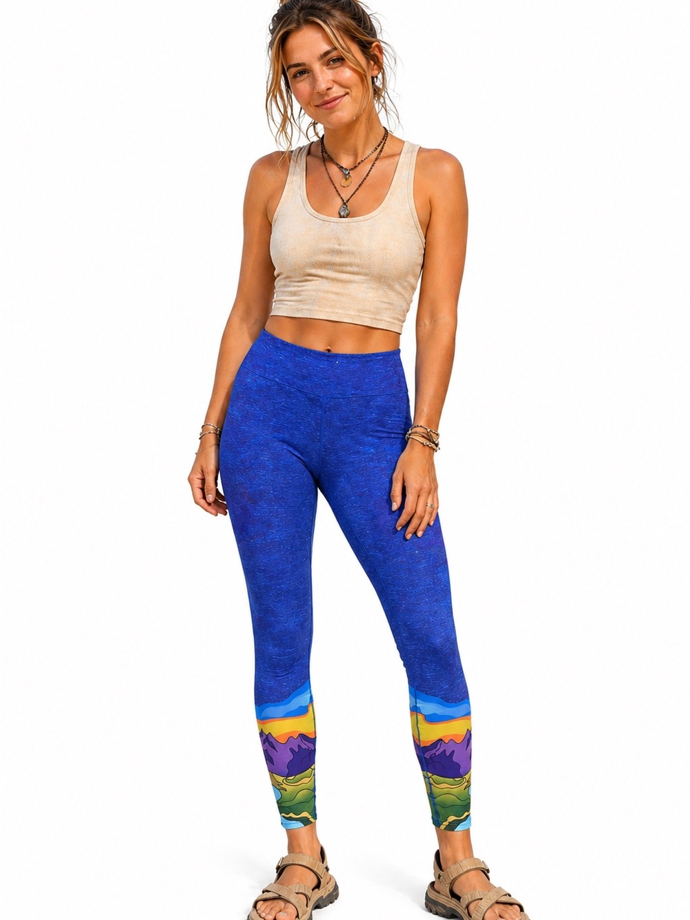 Aksels Colorado Purple Mountain Leggings, Size XL